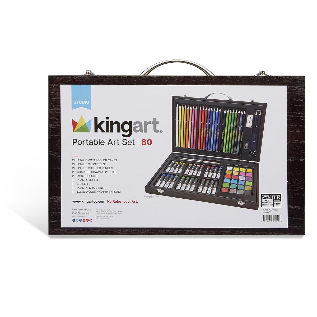 Amazon.com: KINGART Mixed Media Art Set, Wood Case, Watercolor